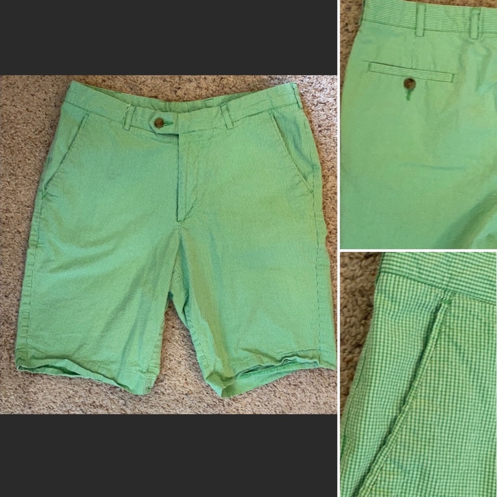 CARNOUSTIE Golf Seersucker Shorts Green 32